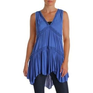 Free People  V-Neck Textured Tunic Top